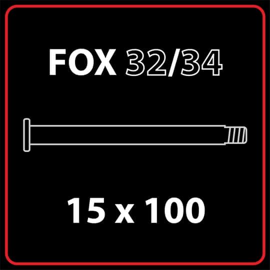 Ось для вилок FOX | 15 x 100 | чёрная